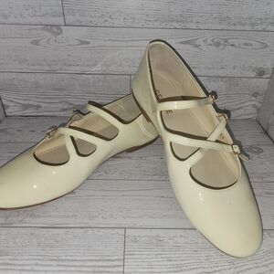 Celine Cream Double Strap Flats
